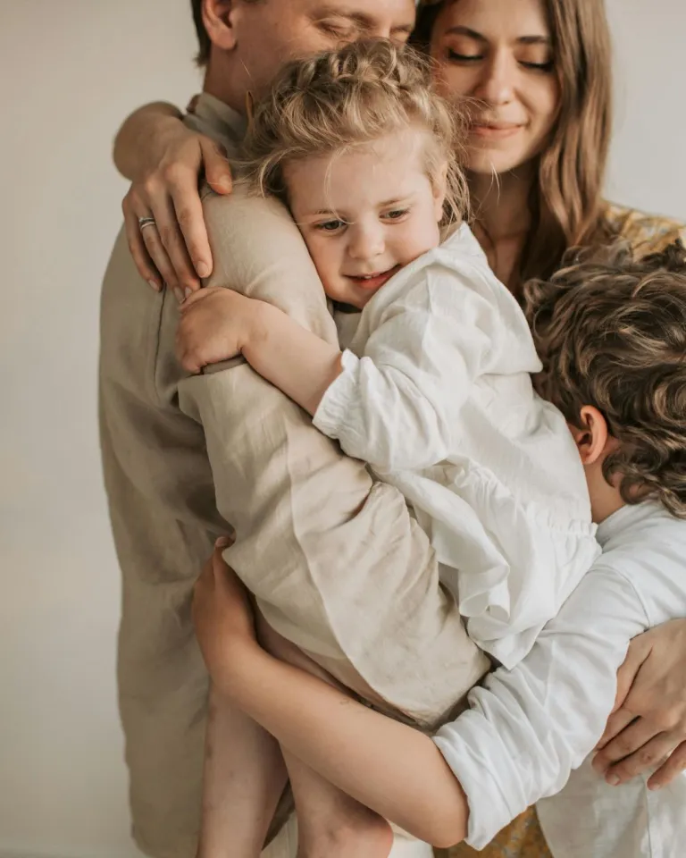 intentional homemaking photo of a family hugging